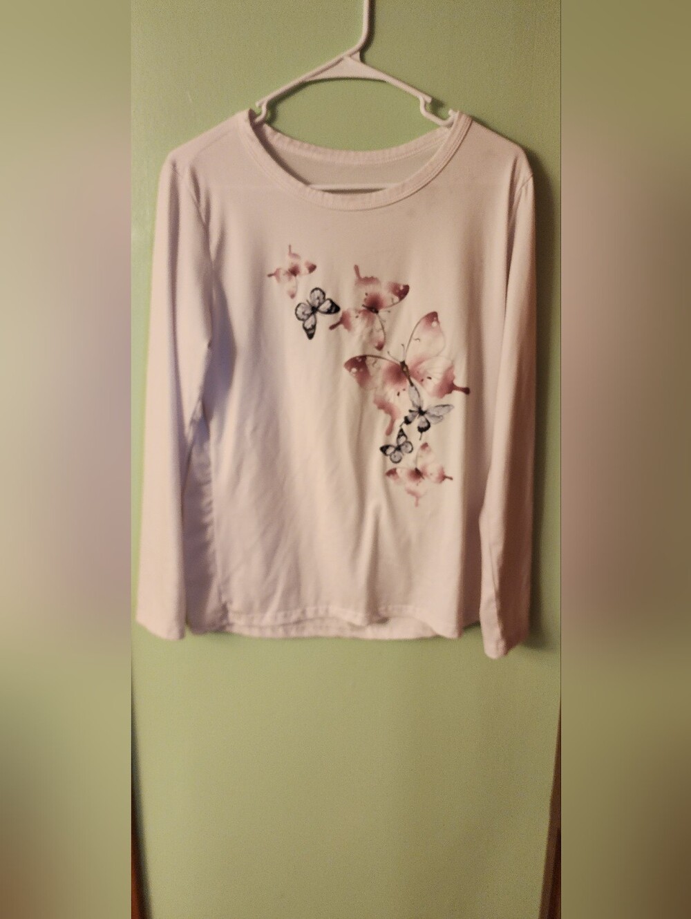 Light Pink Butterfly Long Sleeve Tee